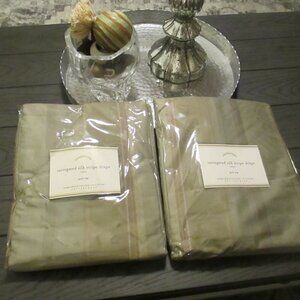 Pottery Barn Variegated Silk Stripe Drapes